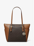 Michael Kors Charlotte Large Leather Top-Zip Tote Bag - 35T0GCFT3B