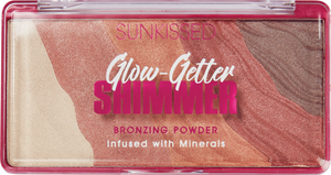 Are you a Glow Getter? Our shimmer-brick bronzing powder is perfect for creating a subtle glow or blinding highlight.