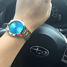 MICHAEL KORS RUNWAY BLUE DIAL GOLD TONE STAINLESS STEEL LADIES