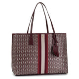Tory Burch Gemini Link Canvas Tote Ryl Burgundy Bag-53303