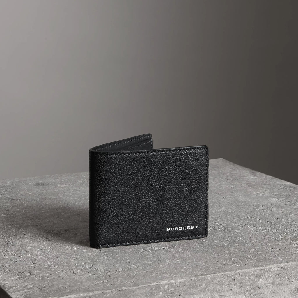 Burberry black leather clearance wallet