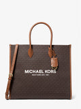 Michael Kors Brown Acorn Mirella Shopper Crossbody Leather Bag  – 35S2G7ZC5B