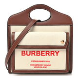 Burberry Two-tone Canvas And Leather Pocket Bag 80368171 - Red