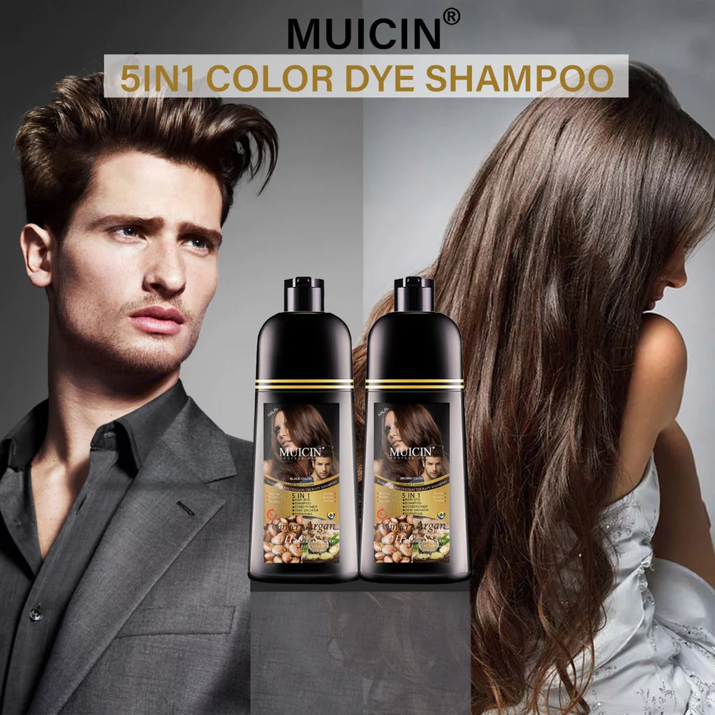 Muicin Professional 5 In 1 Hair Color Shampoo - Black