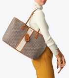 Tory Burch Gemini Link Canvas Tote (Light Umber) -TB53303-905