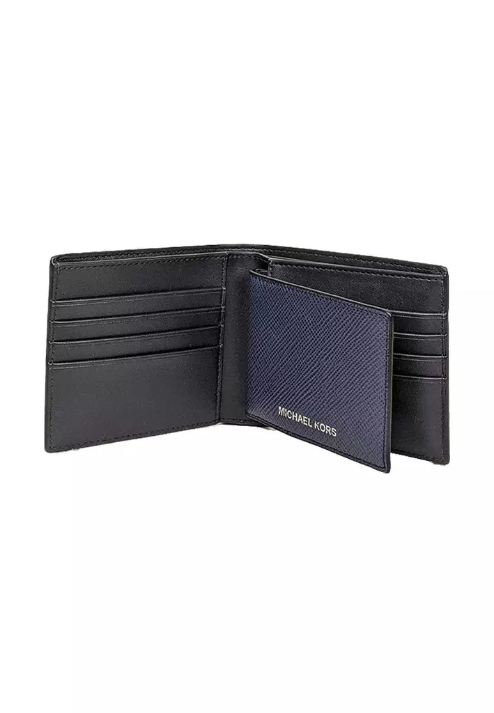 Michael Kors Harrison Leather Billfold Wallet With Passcase Navy - 36U9LHRF6L