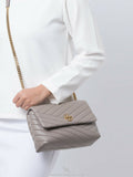 Tory Burch Kira Chevron Grey Heron Bag - 61674