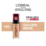 L'Oreal Paris Infaillible 24H Foundation SPF 25 - 140 Golden Beige|Cheeks Pakistan