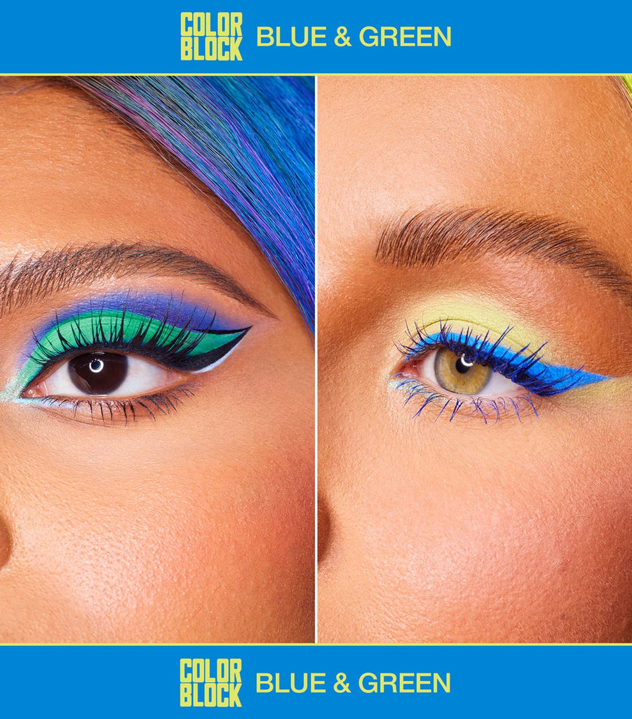 Huda Beauty Color Block Eyeshadow Palette - Blue & Green| Cheeks Pakistan