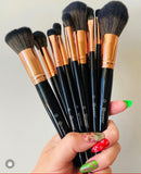 BH Cosmetics Signature Rose Gold 13-Piece Brush Set - Black