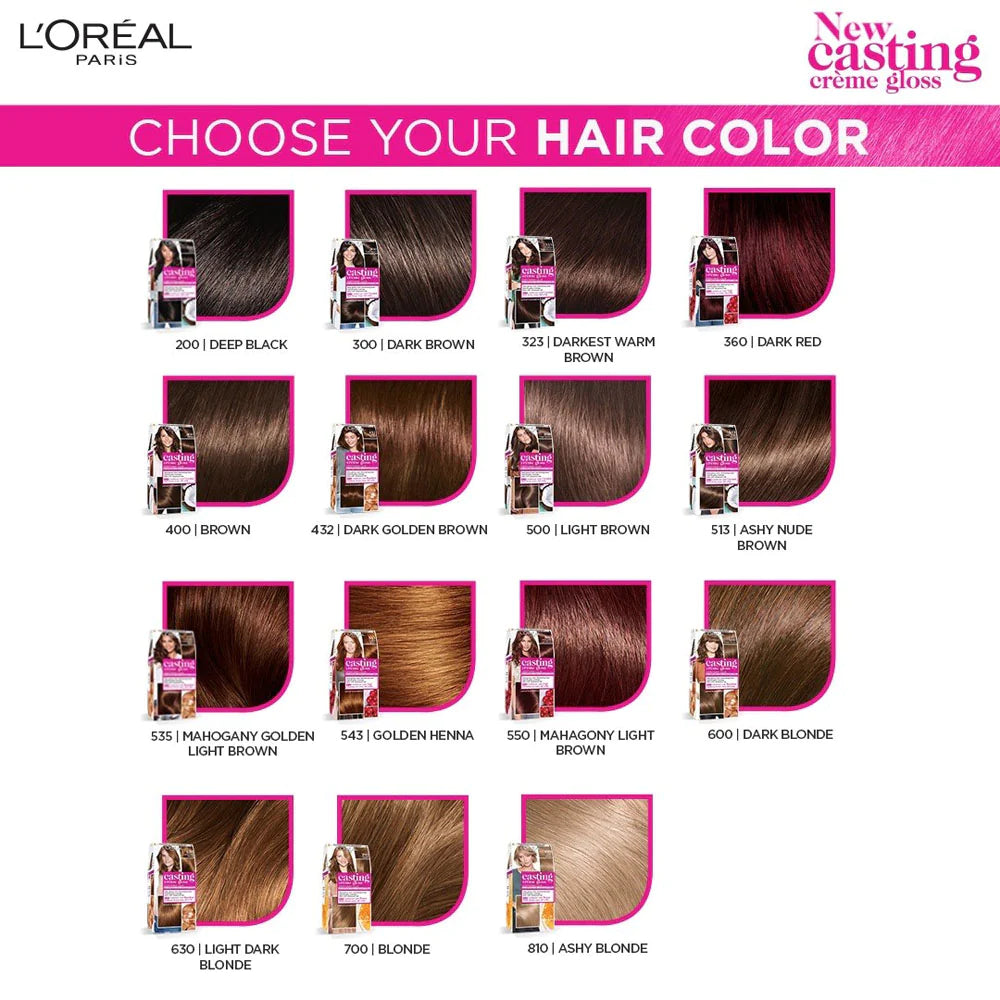 L'Oreal Casting Creme Gloss Hair Dye - 323 Darkest Warm Brown